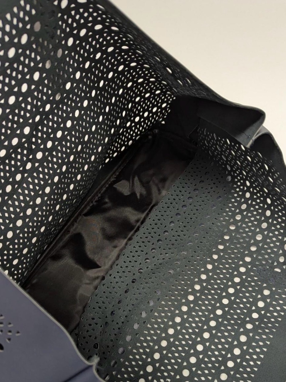 Saks Fifth Avenue Classic Laser-Cut Tote Bag, Navy - Picture 3 of 6